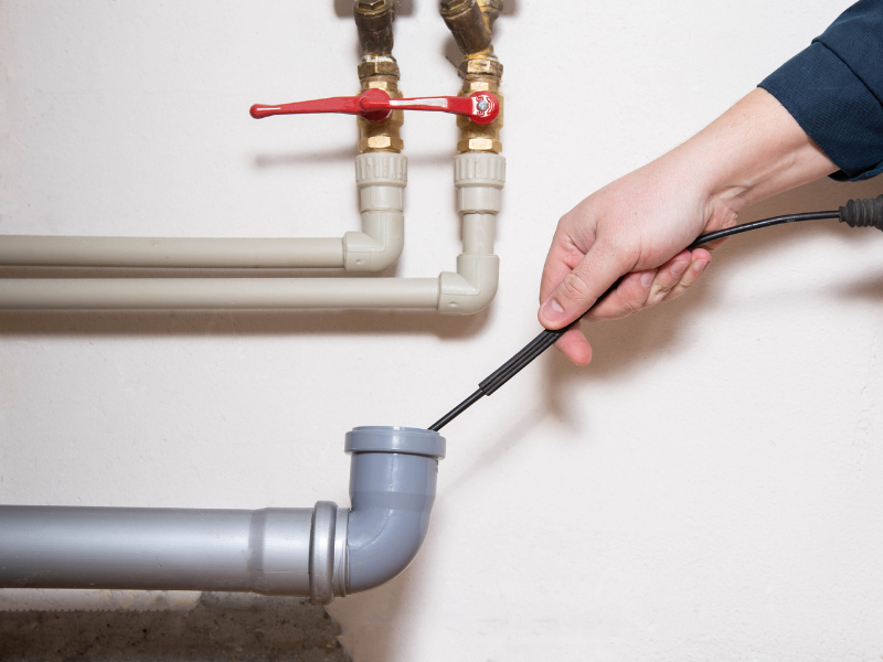 inspecting a pipe with a camera